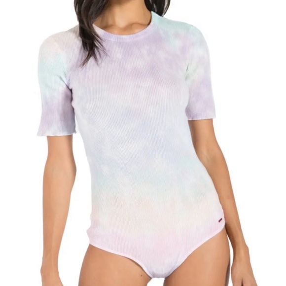 NWOT! - n:PHILANTHROPY Suri Pastel 100% Cotton Tie Dye Short Sleeve Bodysuit - Picture 2 of 10